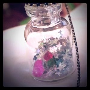 Glass bottle with stars